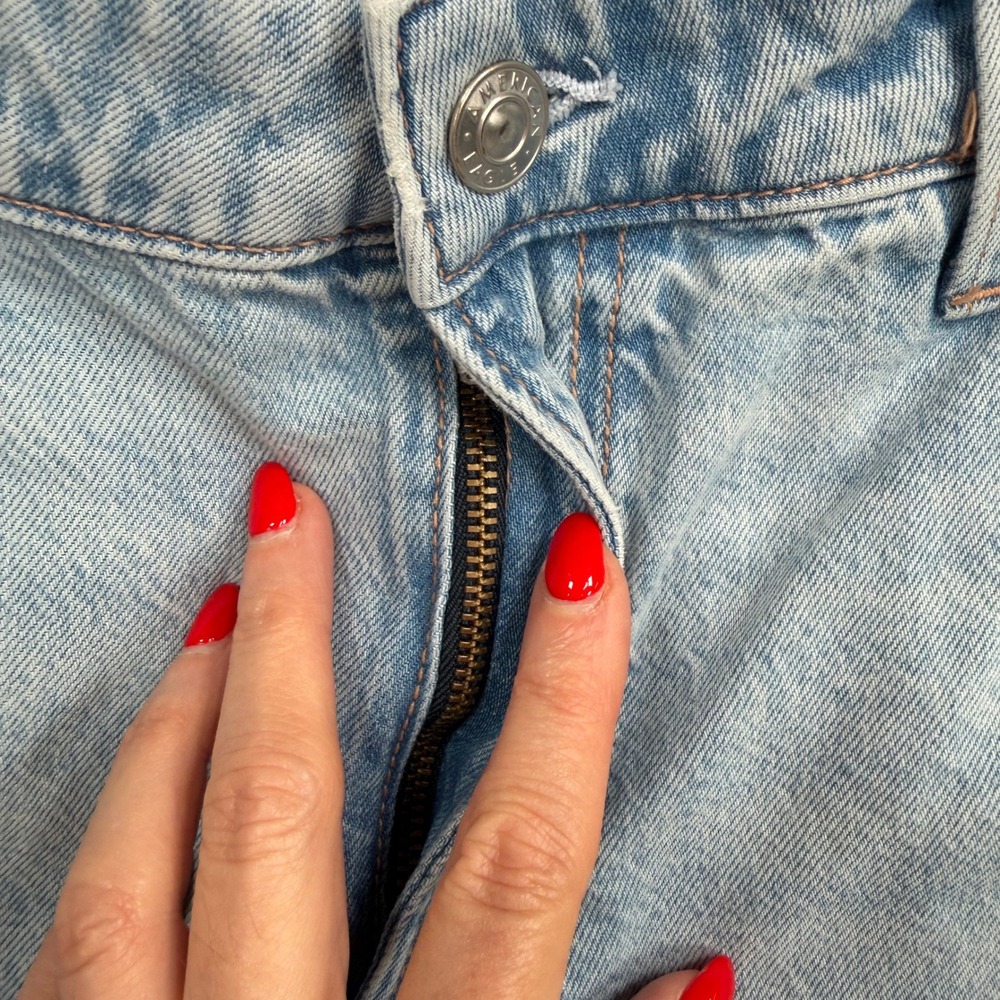 American Eagle 14 AE Dreamy Drape Strigid A-Line Fit Jeans Grunge Punk Festival - Picture 4 of 16